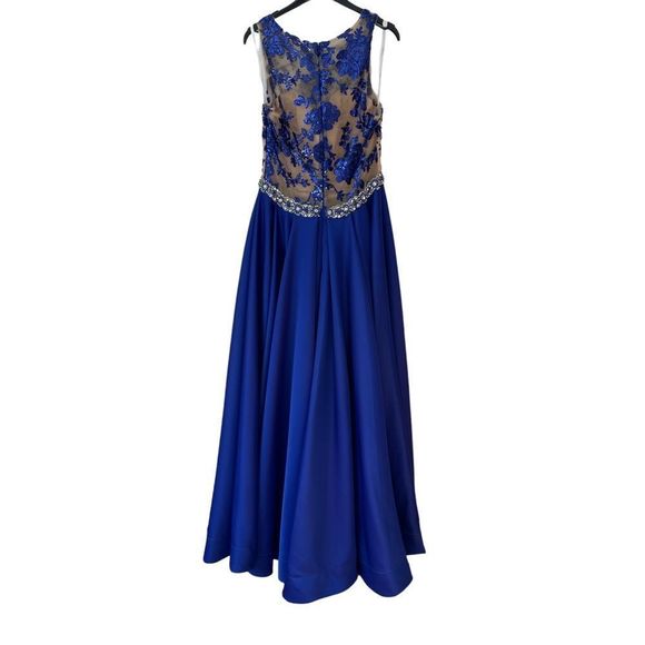 Terani Couture royal blue prom dress / evening gown 12 - Picture 4 of 13